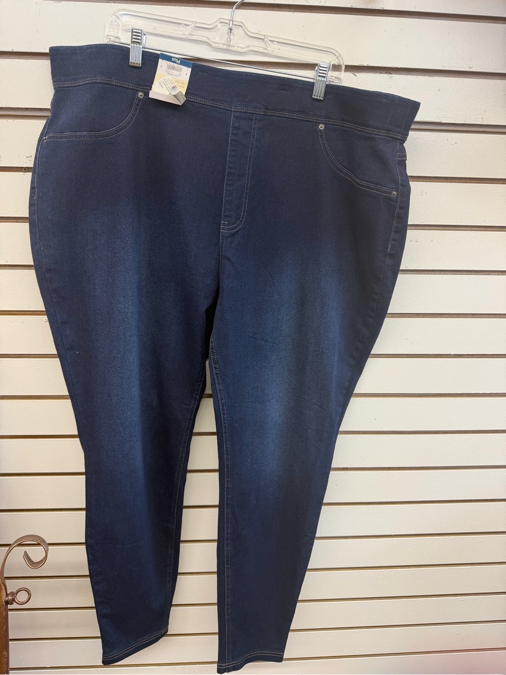 Terra & Sky 2X Dark Wash Pull On Jeggings Stretch Plus Size Jeans